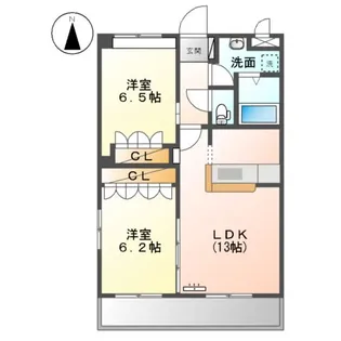 ヴィラビアンカ【206号室】の間取り