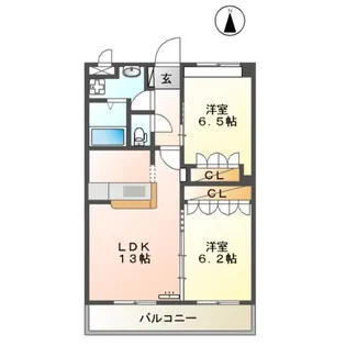 ヴィラビアンカ【202号室】の間取り
