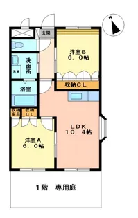エバーグリーン国武【101号室】の間取り