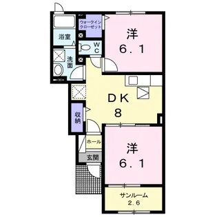 ラヴニール悠【1階】の間取り