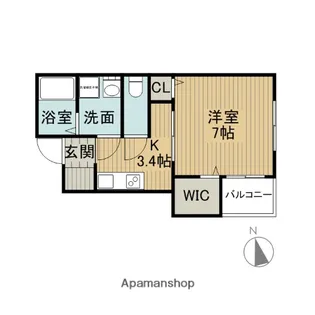 AT.SOUTH A・B棟【A101号室】の間取り