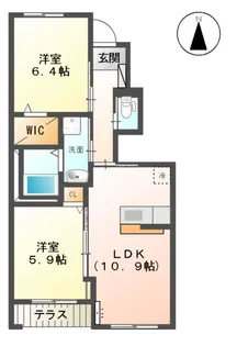 ジャスティス蛍【106号室】の間取り