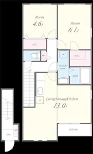 メルヴェーユ城島【2階】の間取り