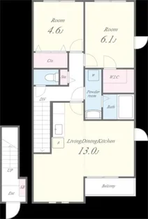 ポムダムール【2階】の間取り