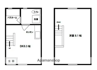 1DKの間取り画像