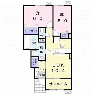 アミティエ 三本松 1号館【1階】の間取り