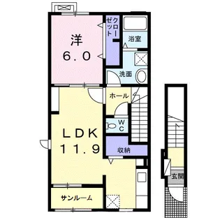 プリムヴェールⅠ【2階】の間取り