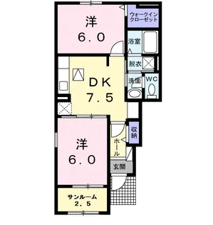 ヒルサイド Ⅰ【1階】の間取り