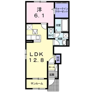 リバーグランデ Ⅰ【101号室】の間取り