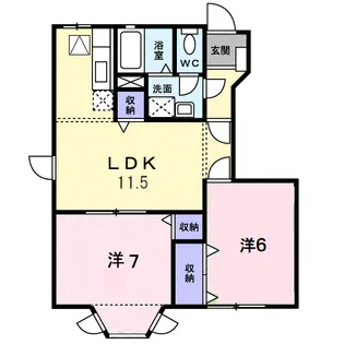 プリムローズB棟【1階】の間取り