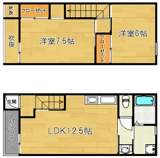 レガロ住吉【B-5号室】の間取り