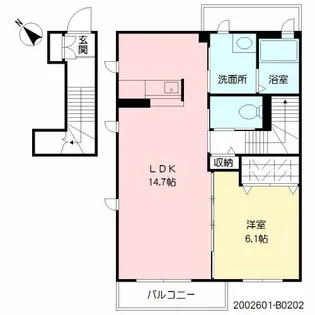 Dear Court大川中央 B【202号室】の間取り