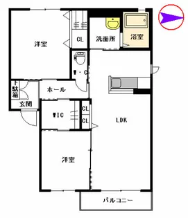 エアホルク ヴィラ B棟【202号室】の間取り