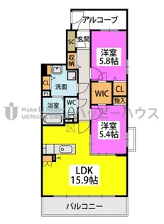 ハッピーマンション八町牟田【303号室】の間取り