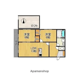 パーチェ・筑後【A204号室】の間取り