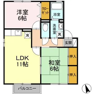 キャッスル徳久B棟【2階】の間取り