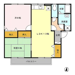 セジュール二本松 B棟【203号室】の間取り