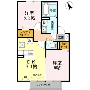 2DKの間取り画像