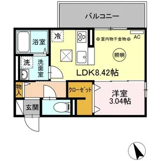 1LDKの間取り画像