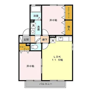 グランシャリオ徳久C棟【2階】の間取り