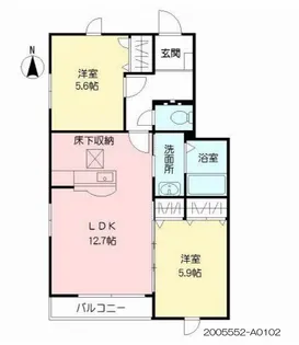 エクセル【102号室】の間取り