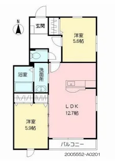 エクセル【201号室】の間取り