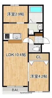 1SLDKの間取り画像