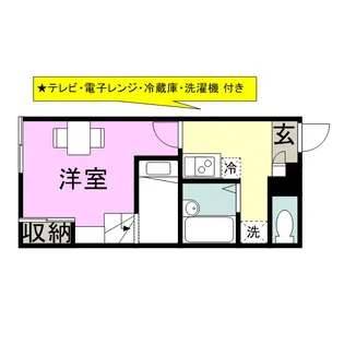 レオパレスさくら【107号室】の間取り