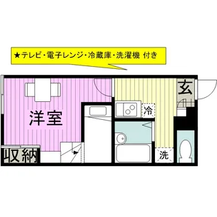 レオパレスさくら【109号室】の間取り