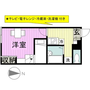 レオパレスさくら【105号室】の間取り