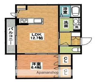 ラフィネミヤコ【202号室】の間取り
