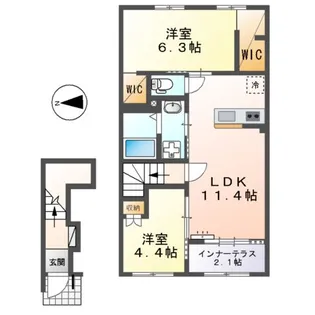 ユニバース【205号室】の間取り