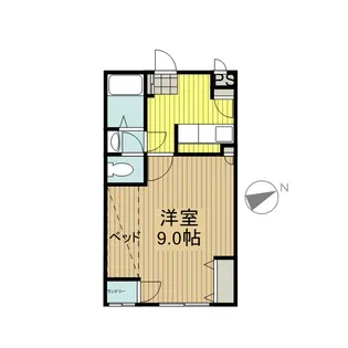 ハイデンス和泉【202号室】の間取り
