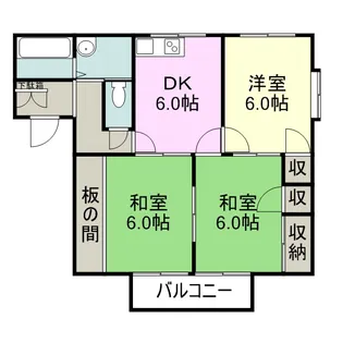 フレグランス窓ケ原【2F号室】の間取り