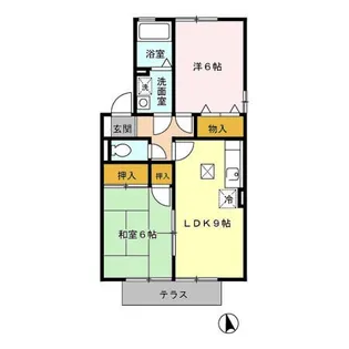 グレープヒルズ羽犬塚Ⅰ B棟【107号室】の間取り