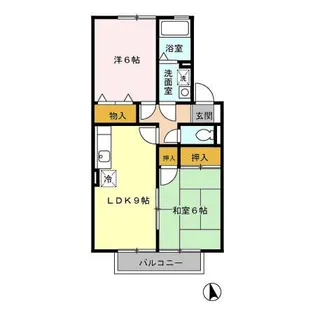 グレープヒルズ羽犬塚Ⅰ B棟【207号室】の間取り