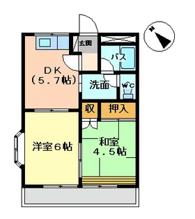 メゾンコンフォース【201号室】の間取り