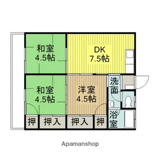 秋葉荘【5号室】の間取り