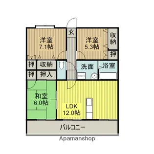 ガーデンハウスゆうの森【2F号室】の間取り