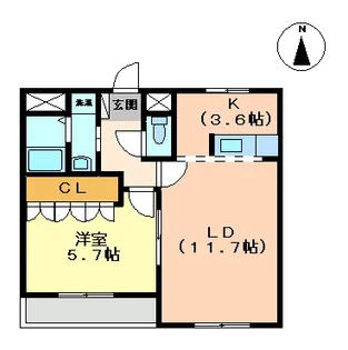 メゾンドショコラ【201号室】の間取り