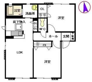 フォーレス中古賀 B棟【102号室】の間取り