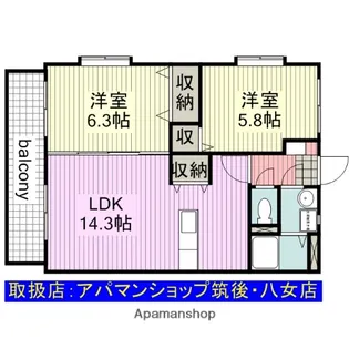 ユーミーU&P,ときわ【3階】の間取り