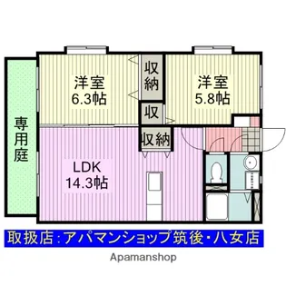 ユーミーU&P ときわ【1階】の間取り