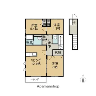 サールビア【B202号室】の間取り