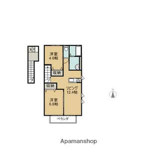 フェリオ玄ヶ野【A203号室】の間取り