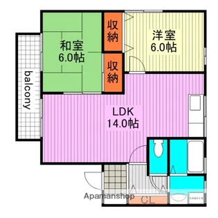 メゾンイタリア【B202号室】の間取り