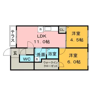 ポムダムール【1階】の間取り