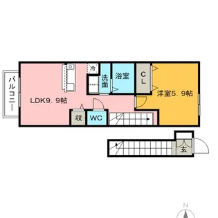 ボンヌ・シャンス二番館【2階】の間取り