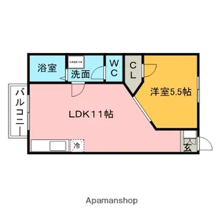 ウイングコート【102号室】の間取り