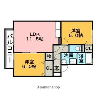 ディアコート玄ヶ野【C211号室】の間取り
